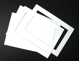 2 pack - 5" x 7" White Mat w/ 3.5" x 5.5" opening and backing board Cresc BW222 - Picture 1 of 3