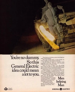Faro de coche General Electric 1972 anuncio impreso vintage Highway Safety Plus - Imagen 1 de 1