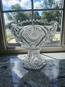 antike Bowleschale aus geschliffenem Glas - Bild 1 von 22