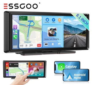 Portable Car Stereo Wireless Carplay Android Auto 8.1 Inch Touchscreen Car Radio - Picture 1 of 15