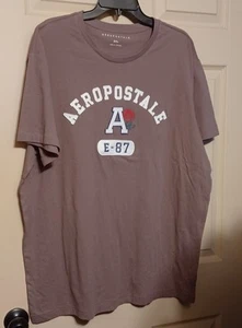 Aeropostale 87 Mens Sz XXL Camel Short Sleeve Crew Casual Graphic T-Shirt - Picture 1 of 1