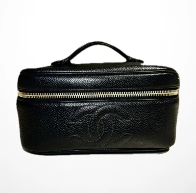 Bolso de Viaje Chanel Vintage Caviar Negro Vanity, Entrada con Cremallera CC con Autenticidad Foto 1 de 4