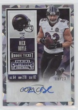 2015 Panini Contenders Cracked Ice Ticket /23 Nick Boyle (Base) Rookie Auto RC