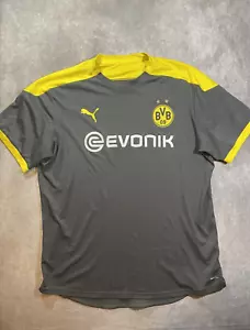 Puma Borussia Dortmund T-Shirt - Gray and Yellow Size XXL - Picture 1 of 6