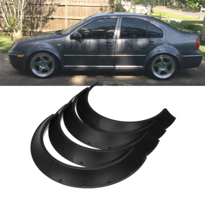 4x Kit de carrocería de arco de rueda flexible extra ancho acampanado guardabarros para VW Volkswagen Jetta Foto 1 de 4