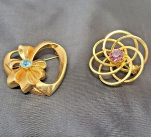 Vintage Brooch Jewelry Lot, Floral, Spiral - Picture 1 of 3
