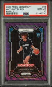 Panini Prizm Monopoly Anthony 2023 negro #66 púrpura Prizm RC PSA 10 - Imagen 1 de 2