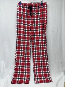 PAJAMA PANTS WOMENS NAP CHAT RED PLAID SUPER SOFT FLEECE SIZE SMALL - Picture 1 of 9