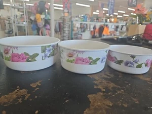 3 Piece Nesting Bowls Royal Albert Country Rose Melamine Bowl 5 - Picture 1 of 7