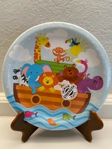 Noah's Ark Baby Shower/Birthday Party  9" Luncheon Paper Plates 8 count - Picture 1 of 2