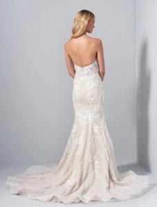 NEW Allison Webb Evie Ivory Cashmere Wedding Dress 42007 Size 2 - Picture 1 of 11