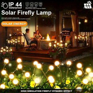 Outdoor Solar Powered Firefly Lights LED Landscape Garden Lawn Swaying Light USA