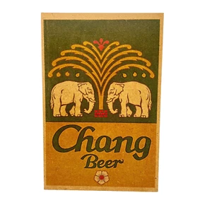 Chang Beer Thai Advertising Wood Sign 12 x 8 Handmade In Thailand - Picture 1 of 12