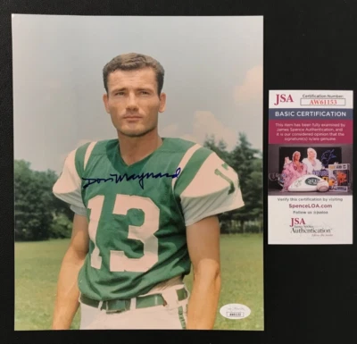 Don Maynard Signed 8x10 Photograph JSA Cert w/COA #13 NFL New York Jets HOF '87! - Image 1 of 4