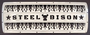 STEEL BISON POLISHED STAINLESS STEEL GRILLE INSERT ONLY FLAME - Picture 1 of 2
