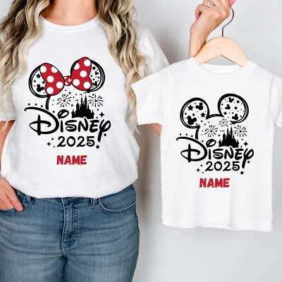 ALEXANDRASHANDMADEGB Disney 2025 Ears Personalised Option White printed Crewneck T-shirt #0059