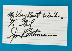 JIM RATHMAN ~ Autographed/Signed Index Card ~ 1960 Indy 500 Winner ~ No COA - Picture 1 of 5