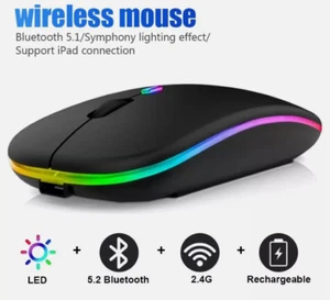 Nuevo ratón inalámbrico Bluetooth, óptico recargable USB, PC, Macbook, 1600 DPI - Imagen 1 de 6