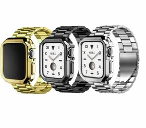 Case + Band Metal Strap Wristband For Apple Watch Band Series SE 8 7 6 5 4 3 2 1 - Picture 1 of 5