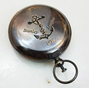 Bussola vintage fatta a mano con bottoni in ottone antico stile tascabile regalo - Foto 1 di 4