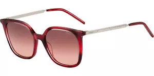 HUGO By Hugo Boss Gafas de sol de ojo de gato cuadradas de cuerno rojo para mujer - HG1105S 0573 3X - Imagen 1 de 3