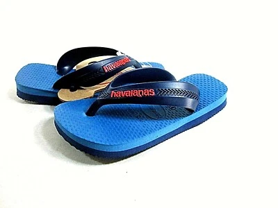 Sandalias Chanclas Havaianas Unisex Niños Max Azul/Acero Azul Talla 9C EE. UU. Nuevas Foto 1 de 4