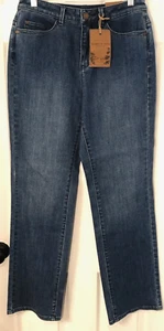 NEW! COLDWATER CREEK Jeans Sz 4 Blue Denim Straight Leg Classic Fit Pants NWT - Picture 1 of 9