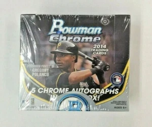 2014 BOWMAN CHROME BASEBALL SEALED JUMBO HOBBY BOX - 5 CHROME AUTO'S - Picture 1 of 3
