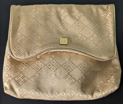 Borsa Cosmetica Vintage Givenchy Monogramma Organza Fragranza Oro Logo Oro
