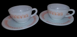 Vintage Retro Orange Design Milk Glass Termo Rey Kids Size Tea Set *read* - Bild 1 von 3