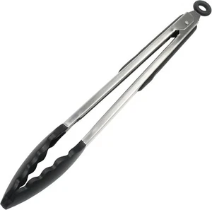 Chef Craft Premium High Temperature Silicone Cooking Tongs, 12 inch, Black NEW - Picture 1 of 2