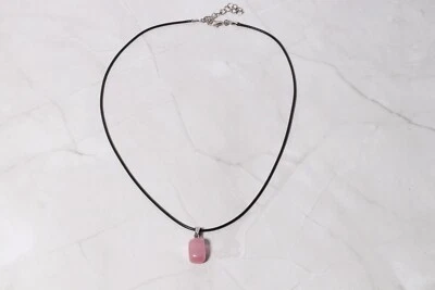 Cuello Casual Cordón Encerado Colgante Cuarzo Rectangular Rosado Regalo Unisex  Foto 1 de 4