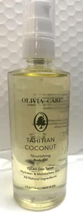 OLIVIA CARE TAHITIAN COCONUT NOURISHING BODY OIL FOR ALL SKIN TYPES HYDRATES 4FL - Picture 1 of 2