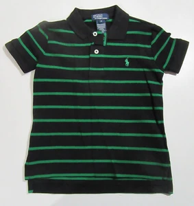Polo Ralph Lauren Boys Short Sleeve Polo Shirt Black with Green Stripes Size 4 - Bild 1 von 3