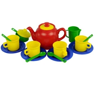 18-teiliges Kinder Teeservice - Pretend Play BPA-frei Kunststoff, Tassen Untertassen, Teekannen, Kanne - Bild 1 von 1