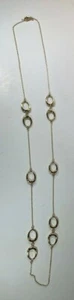 Beautiful Gold Tone Necklace With Circles And Rings w/ Lobster Claw Clasp 18"  - Picture 1 of 9