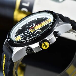 Ferrari watch black and yellow. Sporty And beautiful. Comes New with the Box.