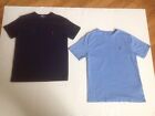 Polo Ralph Lauren CHŁOPIĘCE ~ 2 Koszulki Partia Granatowe i jasnoniebieskie Rozmiar M 10-12 W bardzo dobrym stanie