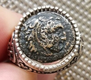 Alexander the Great Portrait Ancient Greek King Cassander Coin Solid Silver Ring - Picture 1 of 10