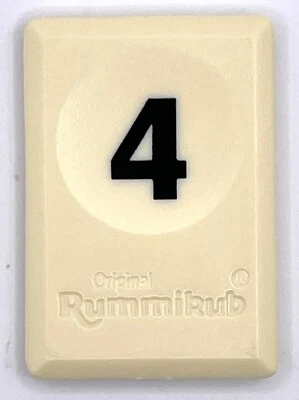 Rummikub Azulejo Negro 4 Juego Repuesto Número Suave Grabado Trasero Pressman Foto 1 de 2