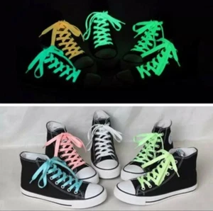 Nuevos cordones / cordones de zapatos diferentes colores glow in the dark 140 cm un paa - Imagen 1 de 5