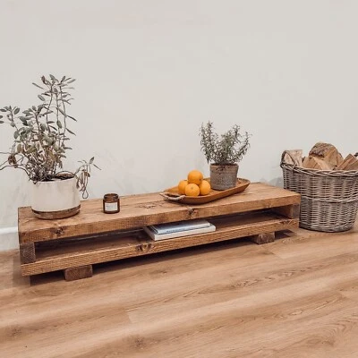 Solid Wood Tv Unit / Industrial Tv Stand / Rustic Handmade Tv Unit / TV Stand - Image 1 of 4