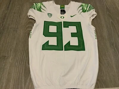 Nike Oregon Ducks 2021 Jersey White/Green Men’s Size: 46 +2 Stitched #93 - Image 1 of 4