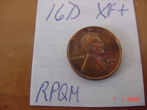 1916D Lincoln Cent.  Nice  XF+   Scarce this grade Cover