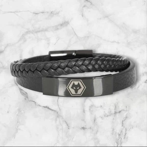 Wolverhampton wanderers football club leather bracelet 21cm - Picture 1 of 1