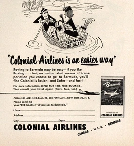 1949 Colonial Airlines: An Easier Way Vintage Print Ad - Picture 1 of 1