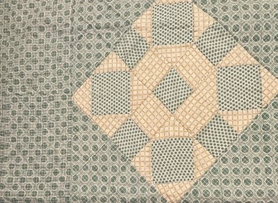 Vintage Cutter Quilt Piece 15” x 20” Beautiful Feed Sack Fabrics  # 5 - Image 1 of 4