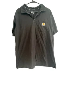 Carhartt Mens Large Short Sleeve Polo Force pocket Black - Picture 1 of 4