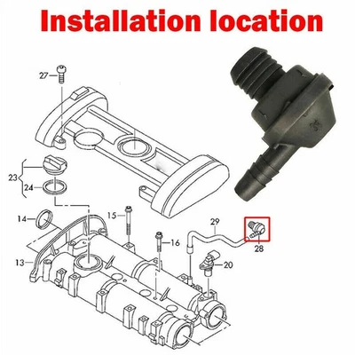 Tuyau De Carter Moteur Valve Sens Unique Pour A1 Pour Seat Pour SKODA 030103175B - Image 1 of 4