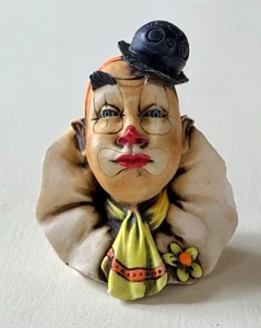 Vintage D. Esposito-Artefice Ottanta Clown Bust-Hand Painted-Italy-Signed-2.5” - Picture 1 of 8